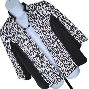 Chico's Black and White Animal Print Blazer